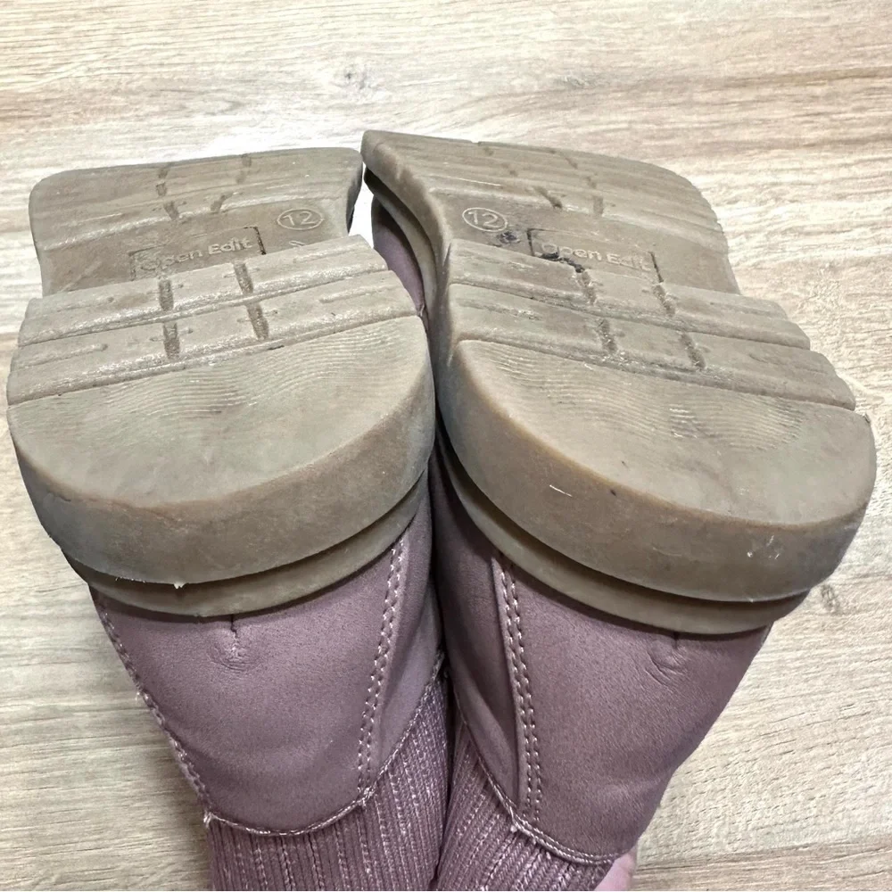 Open Edit Kaylee Leather Boot Pink Burlwood